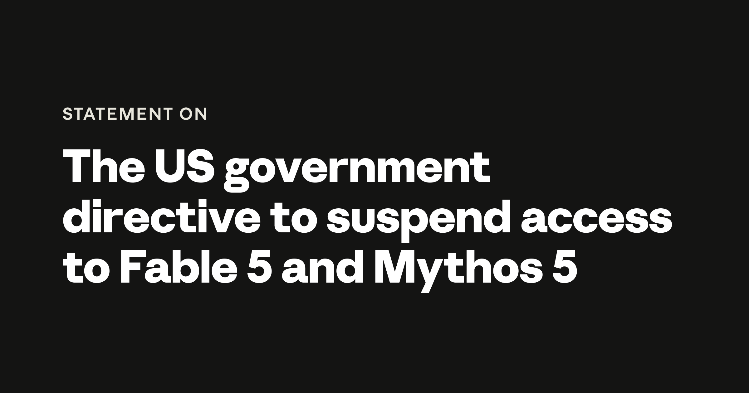 Anthropic Fable and Mythos announcement