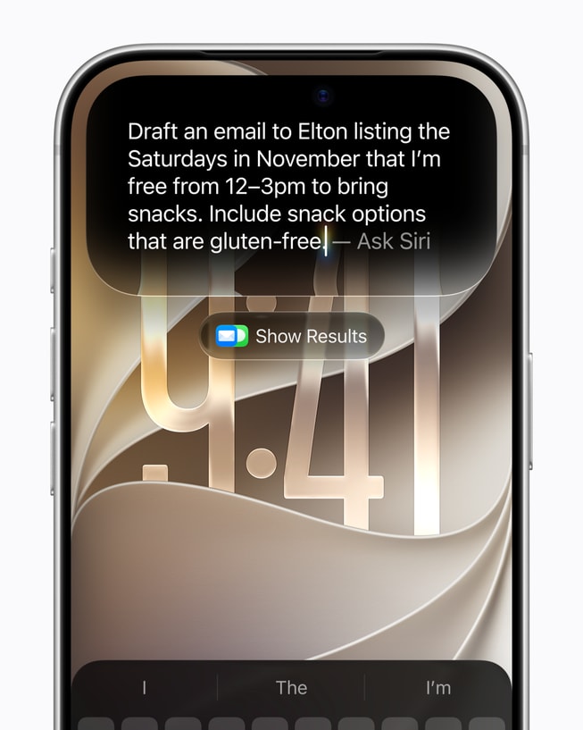 Apple 官方图：Siri AI 在 iPhone 上调用个人语境理解 | Apple 官方